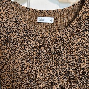 Croft & Barrow Leopard Print Midi Dress, Size XS, smocked, pockets!
